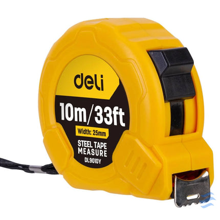 Steel Measuring Tape 10m/25mm Deli Tools EDL9010Y (yellow) Measuring tools