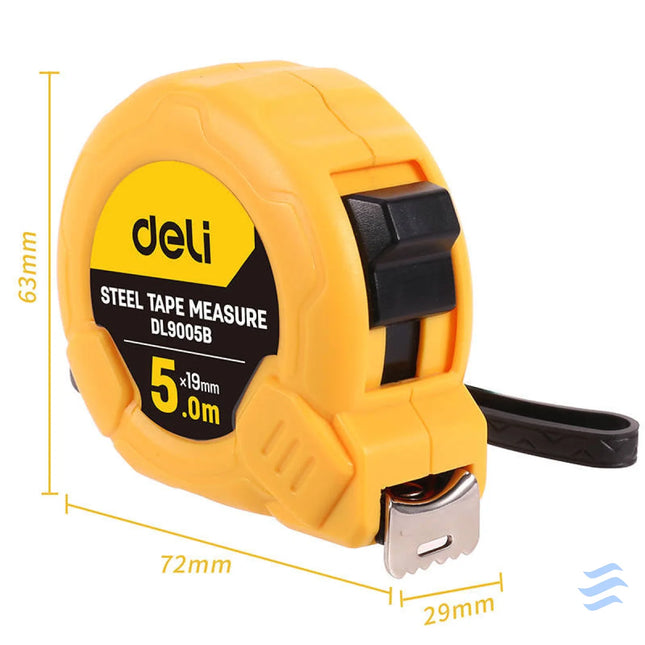 Steel Measuring Tape 5m/19mm Deli Tools EDL9005B (yellow) Measuring tools