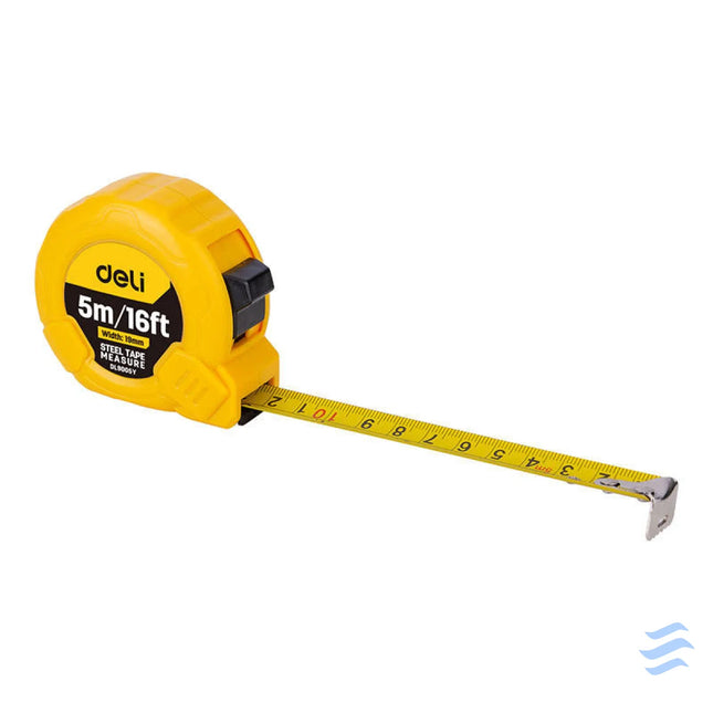 Steel Measuring Tape 5m/19mm Deli Tools EDL9005Y (yellow) Measuring tools