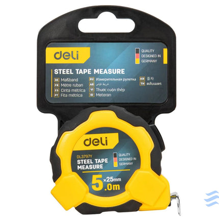 Steel Measuring Tape 5m/25mm Deli Tools EDL3797Y(yellow) Measuring tools