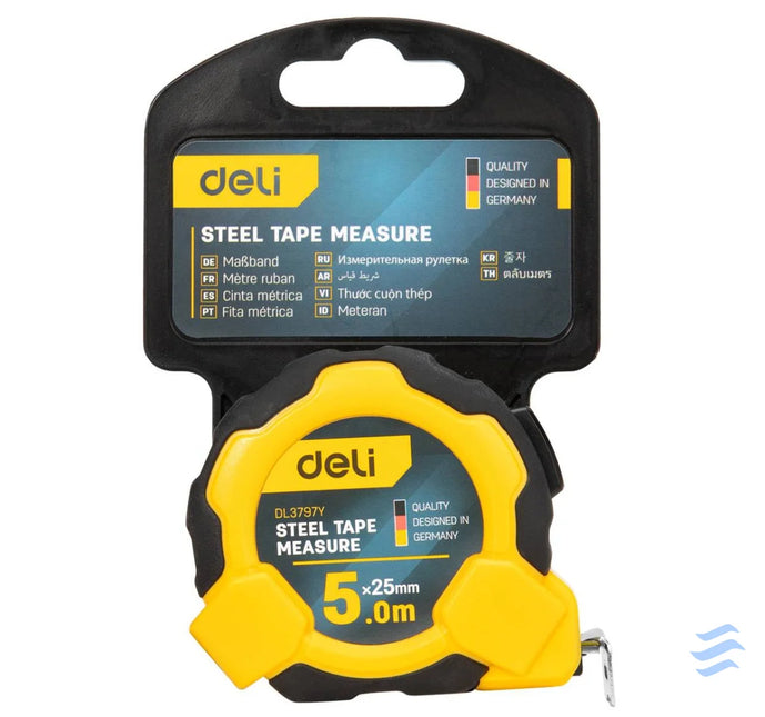 Steel Measuring Tape 5m/25mm Deli Tools EDL3797Y(yellow) Measuring tools