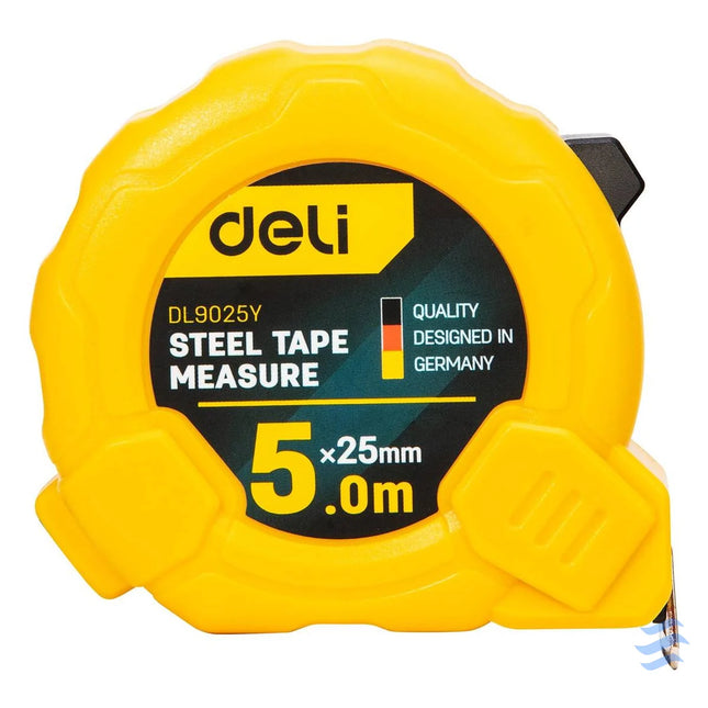 Steel Measuring Tape 5m/25mm Deli Tools EDL9025Y (yellow) Measuring tools