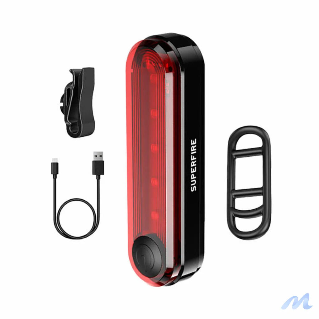 Superfire BTL01 rear bike light, USB, 230mAh