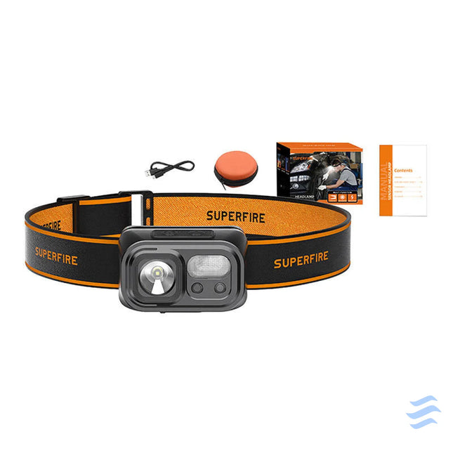 Superfire HL23 S headlamp flashlight 350lm USB C Head flashlights