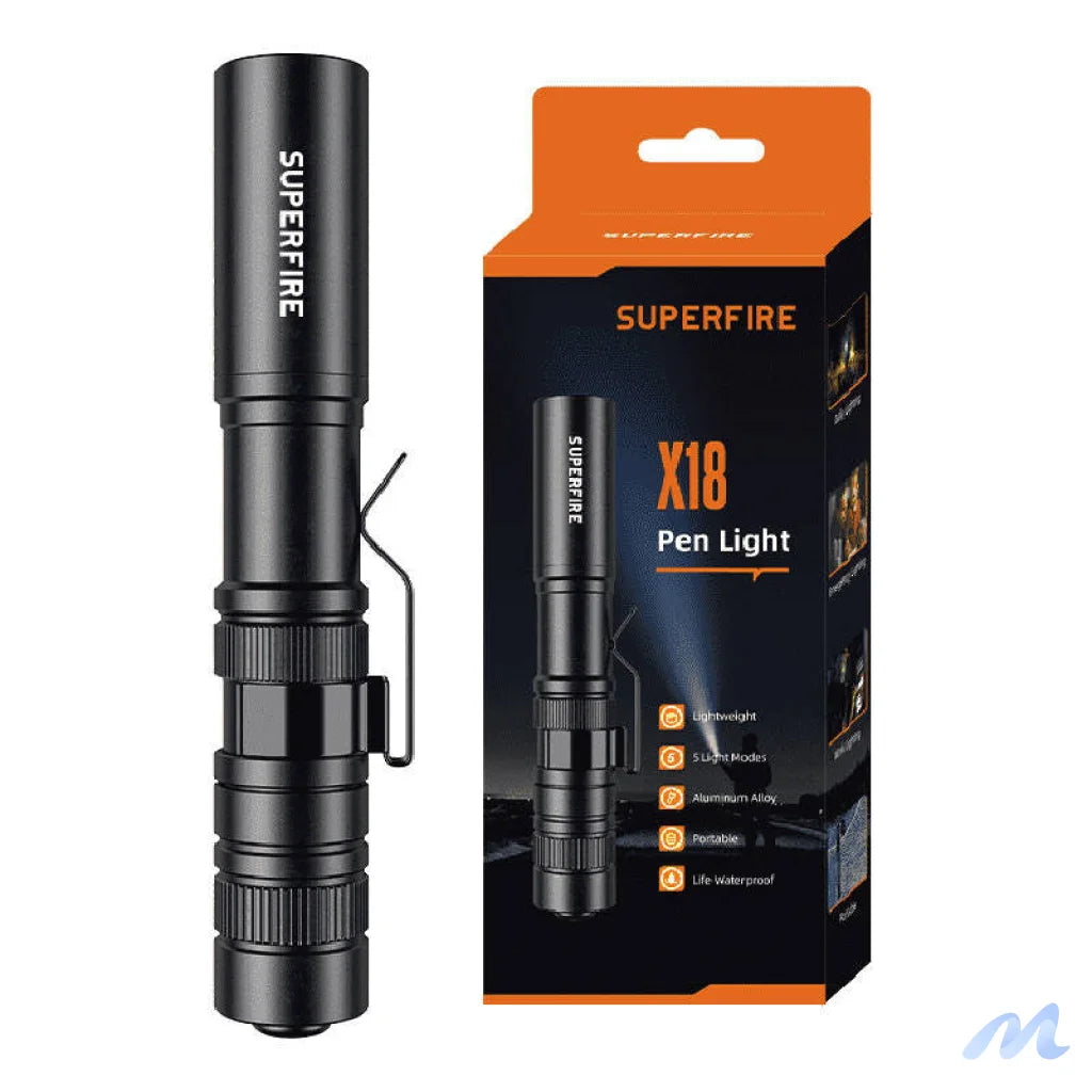 Superfire X18 flashlight, 55 lm, 5 W, 5 modes, 38 m