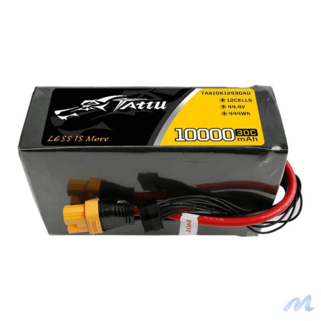 Tattu 10000mAh 44.4V 30C 12S1P Lipo Battery Pack with AS150U Plug