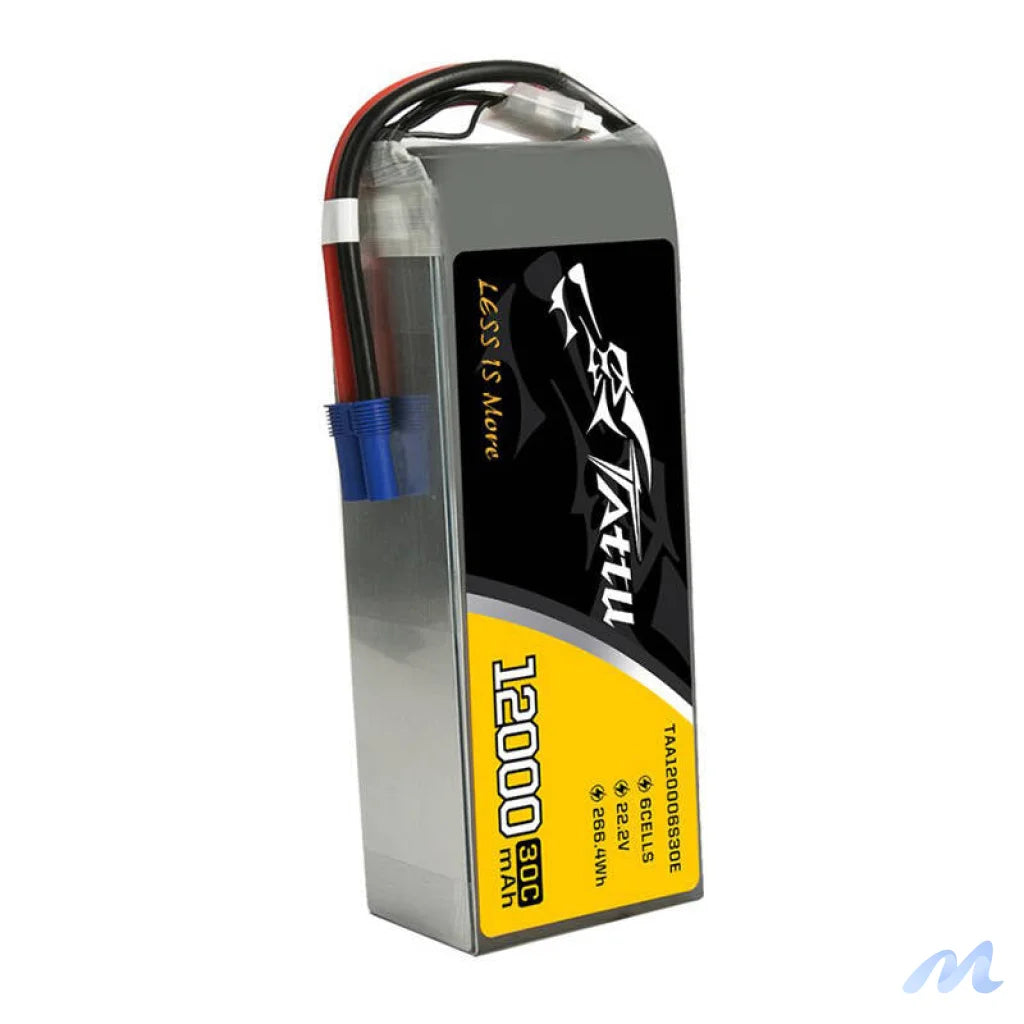 Tattu 12000mAh 22.2V 30C 6S1P UAV Lipo Battery Pack with EC5 plug