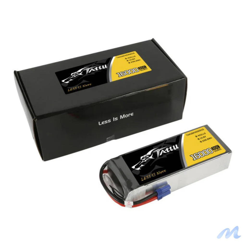Tattu 16000mAh 14.8V 30C 4S1P Lipo Battery Pack with EC5