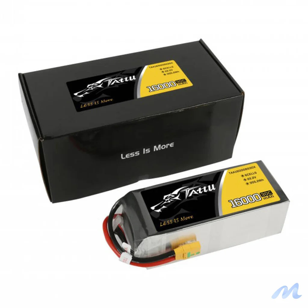 Tattu 16000mAh 22.2V 30C 6S1P LiPo Battery Pack with XT90 Anti-spark Plug
