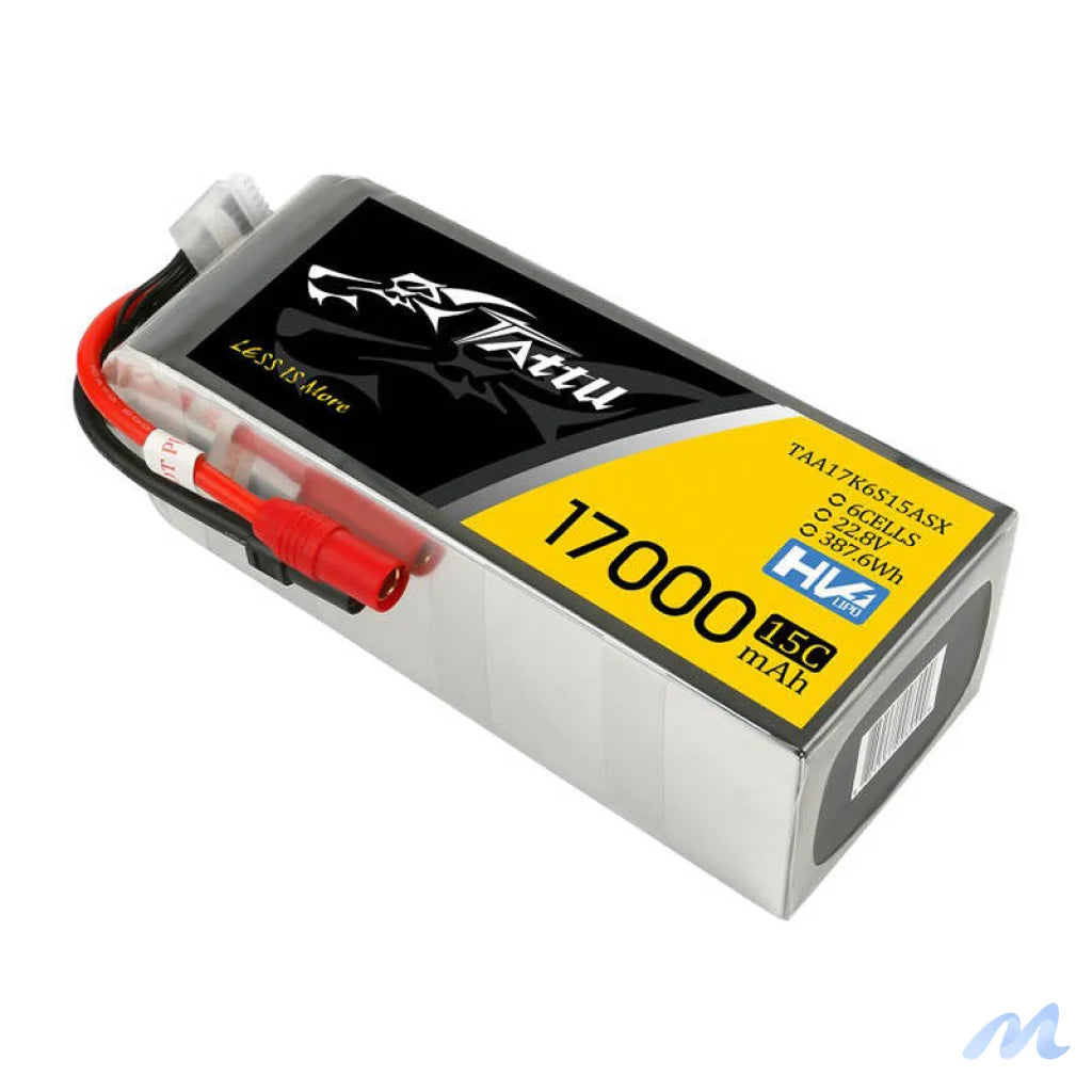 Tattu 17000mAh 22.8V 15C 6S1P Lipo Battery with AS150+XT150 Plug