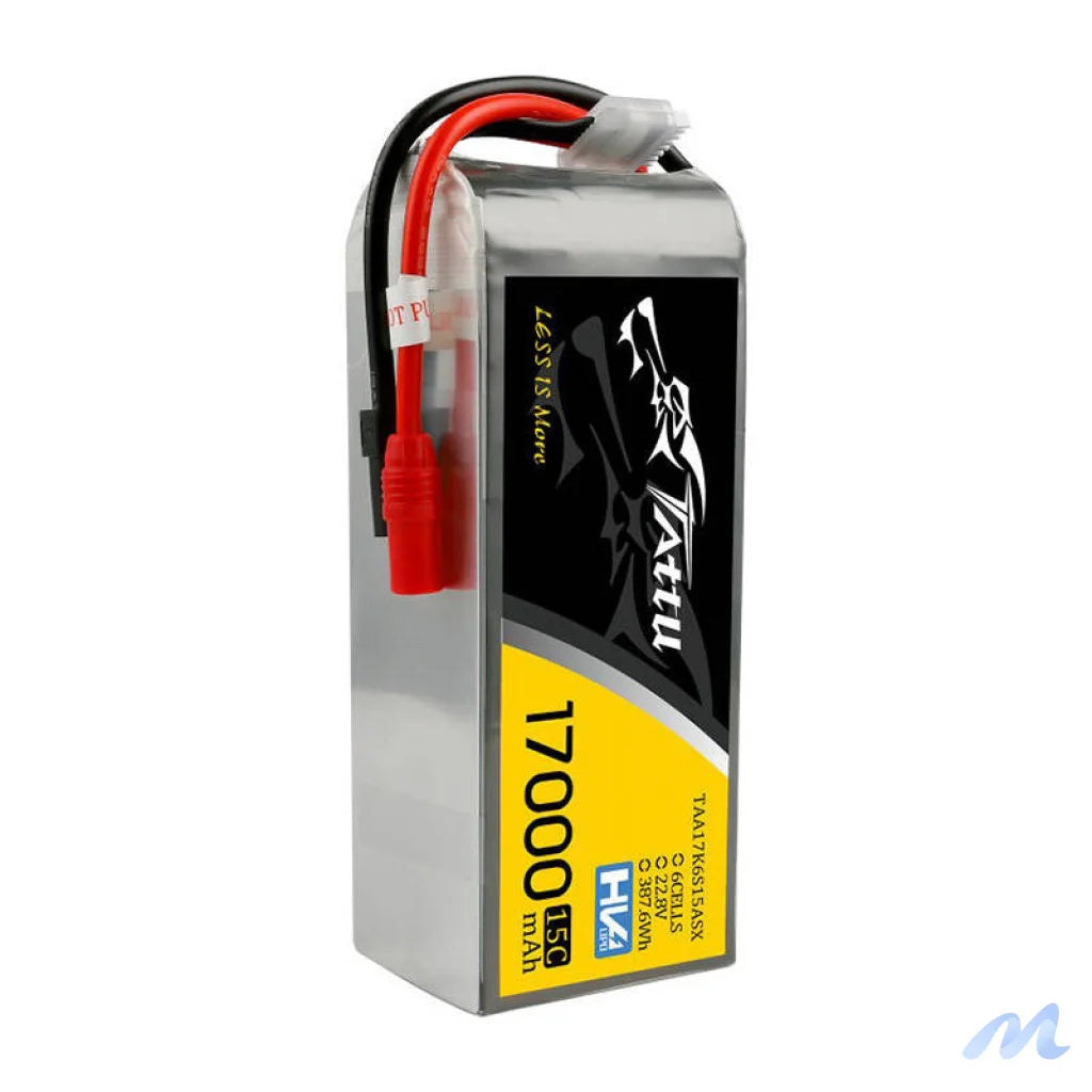 Tattu 17000mAh 22.8V 15C 6S1P Lipo Battery with AS150+XT150 Plug
