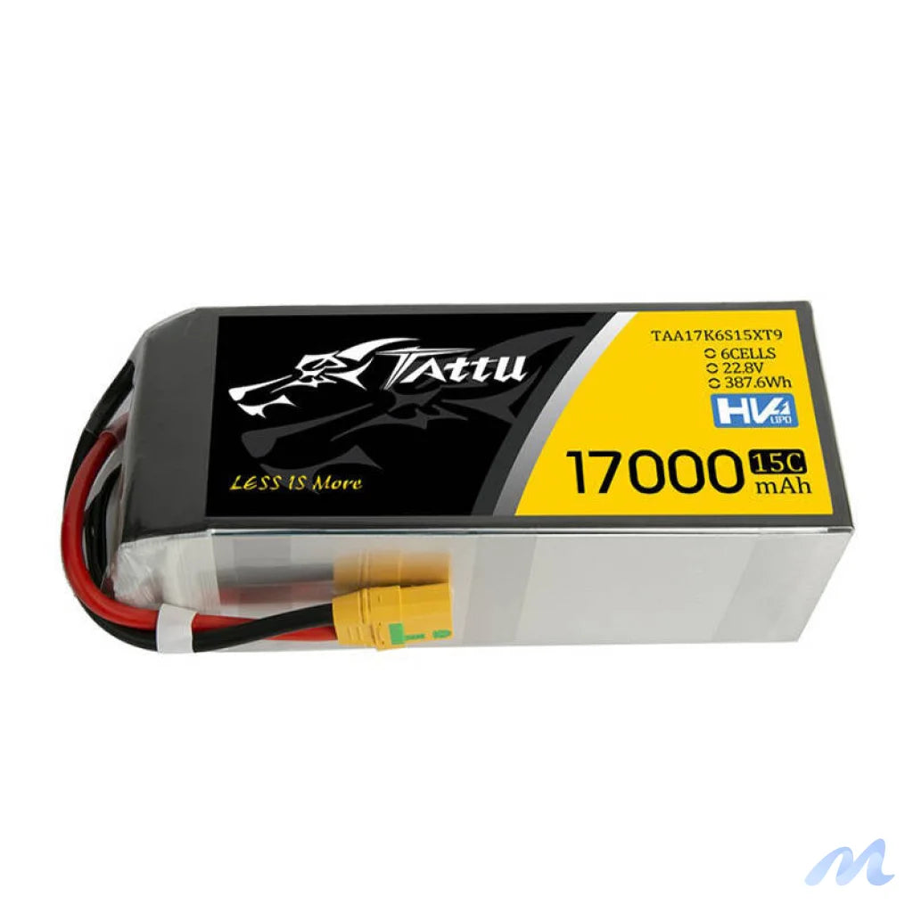 Tattu 17000mAh 22.8V 15C 6S1P Lipo Battery with XT90-S(anti-spark) Plug
