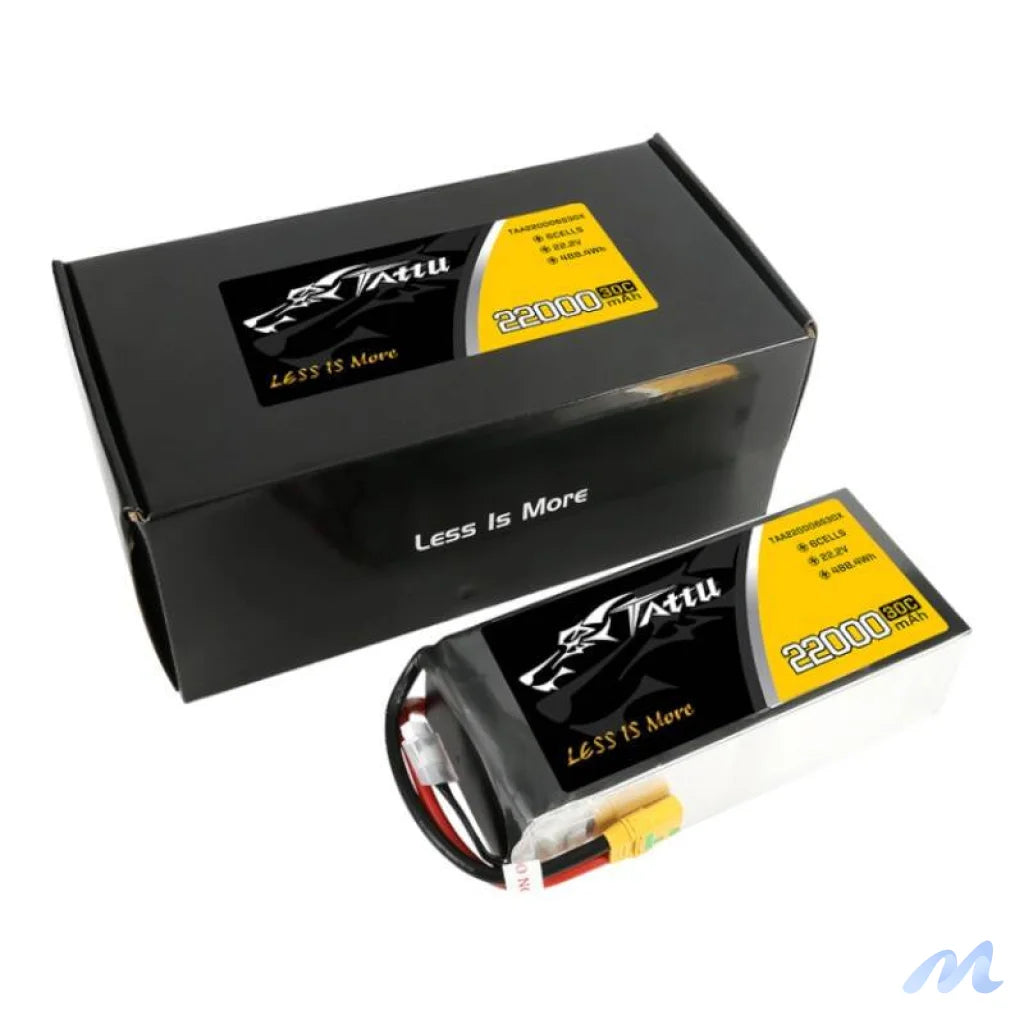 Tattu 22000mAh 22.2V 30C 6S1P Lipo Battery Pack with XT90-S plug