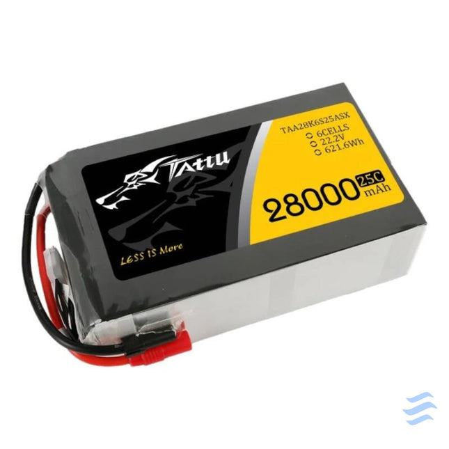 Tattu 28000mAh 22.2V 25C 6S1P Lipo Battery Pack with AS150 + XT150 Lithium and NiMH