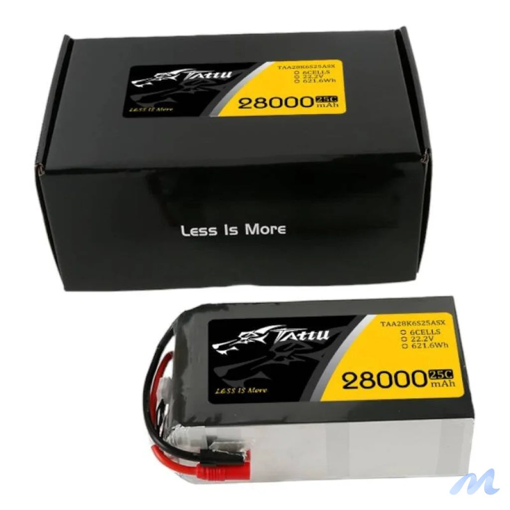 Tattu 28000mAh 22.2V 25C 6S1P Lipo Battery Pack with AS150+XT150