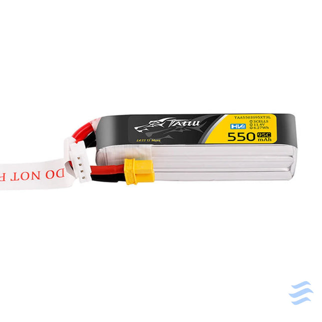 Tattu 3s 550mAh 95C 11.4V HV Lipo Battery with XT30 Plug Long Pack Connector Lithium and NiMH