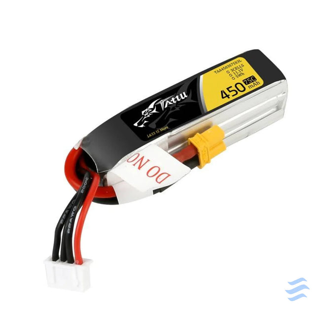 Tattu 450mAh 11.1V 75C 3S1P Long battery Lithium and NiMH