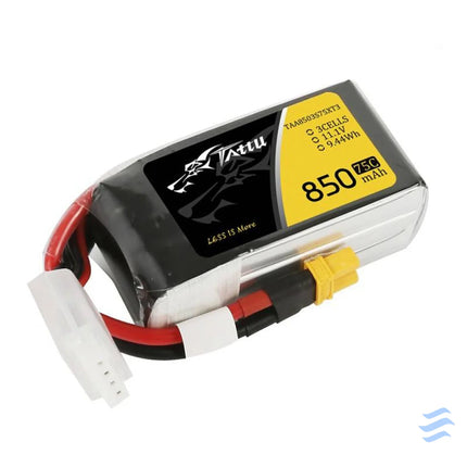 Tattu 850mAh 11.1V 75C 3S1P Battery Connector XT30 Lithium and NiMH