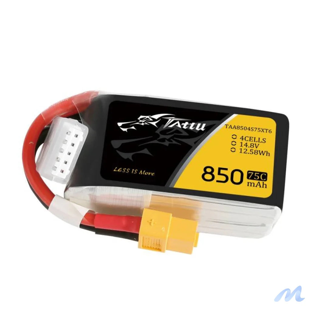 Tattu 850mAh 14.8V 75C 4S1P XT60 battery
