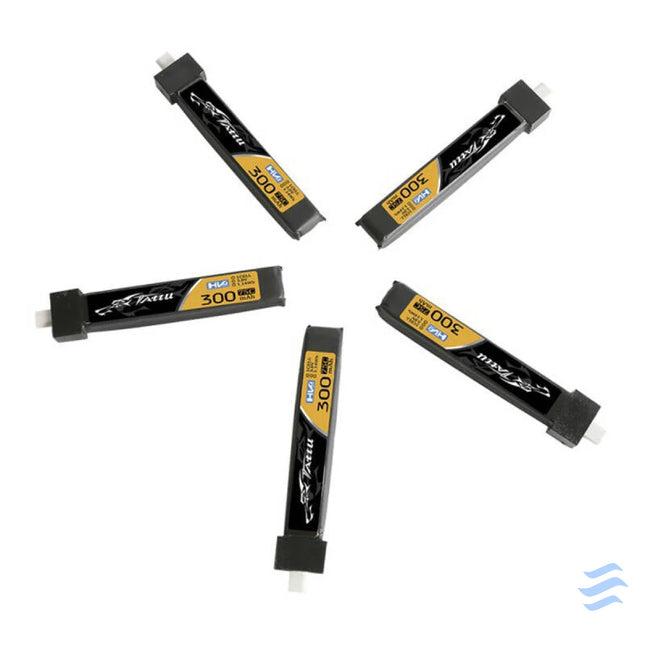 Tattu LiPo 300mAh 3.8V 75C 1S1P HV BT2.0.5 battery (5pcs) Lithium and NiMH