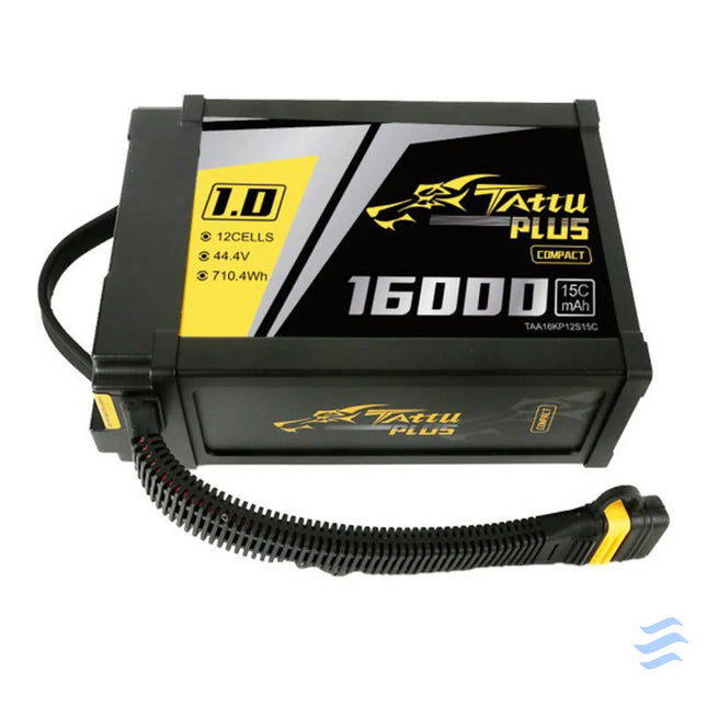 Tattu Plus 1.0 Compact version 16000mAh 12S 15C 44.4V Lipo battery pack with AS150U Plug Lithium and NiMH