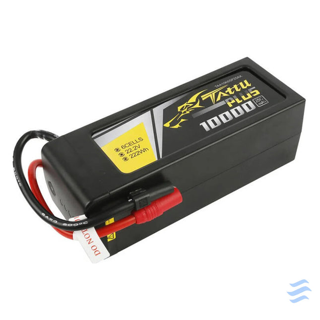 Tattu Plus 10000mAh 22.2V 25C 6S1P Lipo Battery Pack with AS150 + XT150 plug Lithium and NiMH