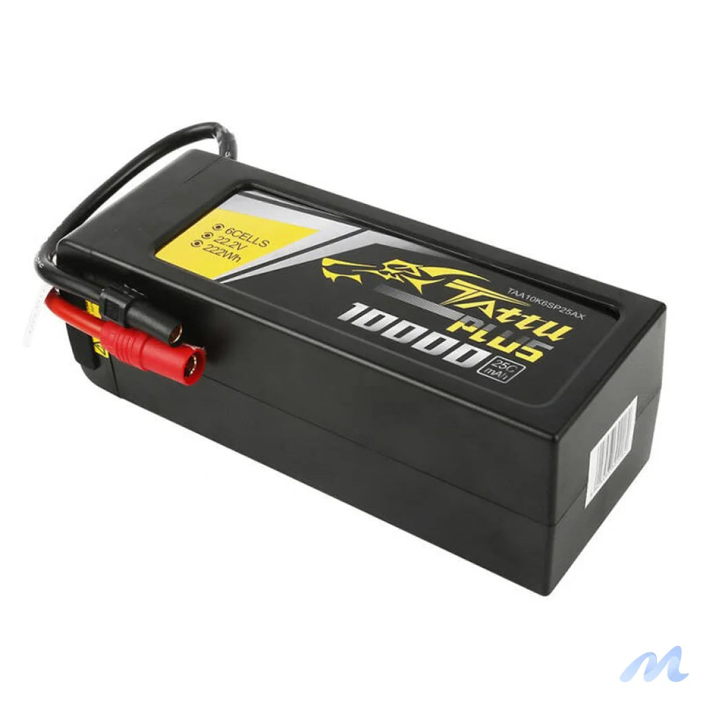 Tattu Plus 10000mAh 22.2V 25C 6S1P Lipo Battery Pack with AS150+XT150 plug