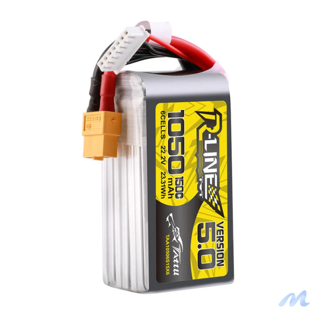 Tattu R-Line 5.0 1050mAh 22.2V 6S 150C XT60 Plug Battery