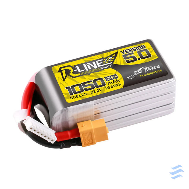 Tattu R Line 5.0 1050mAh 22.2V 6S 150C XT60 Plug Battery Lithium and NiMH