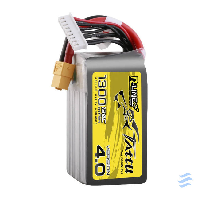 Tattu R Line Version 4.0 1300mAh 29.6V 130C 8S1P Lipo Battery Pack with XT60 Plug Lithium and NiMH