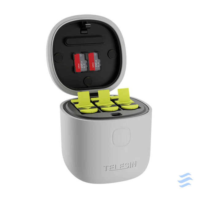 Telesin Allin box triple channel charger + 3 batteries for GoPro Hero 12 / 11 / 10 / 9 (yellow) For sports cameras