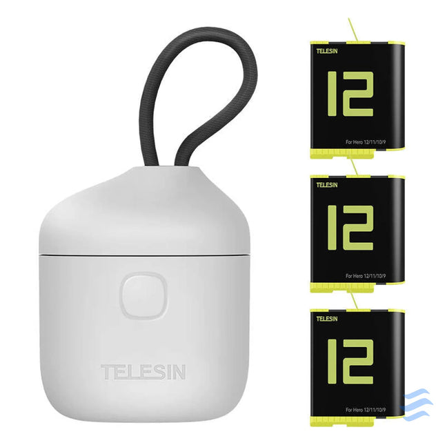 Telesin Allin box triple channel charger + 3 batteries for GoPro Hero 12 / 11 / 10 / 9 (yellow) For sports cameras