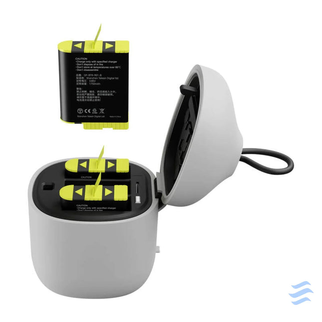 Telesin Allin box triple channel charger + 3 batteries for GoPro Hero 12 / 11 / 10 / 9 (yellow) For sports cameras