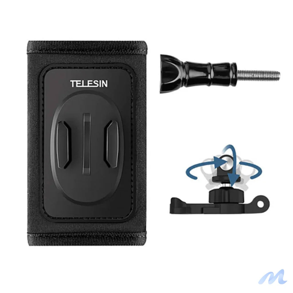 Telesin backpack strap mount with 360° J-hook mount for GoPro/Osmo Action (GP-BPM-005)