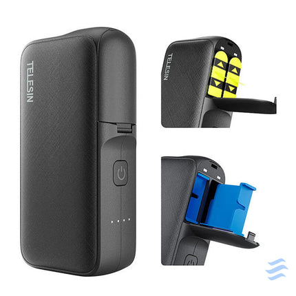 TELESIN charger with powerbank for GoPro Hero 12 / 11 / 10 / 9 / 8 / 7 / 6 / 5 Powerbanks