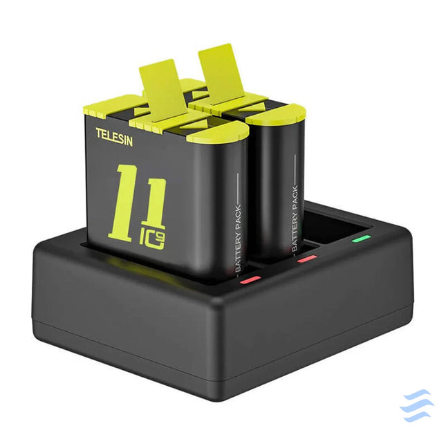 Telesin three channel charger + 2 batteries for GoPro Hero 9 / 10 / 11 / 12 (GP BTR 903 B) For sports cameras
