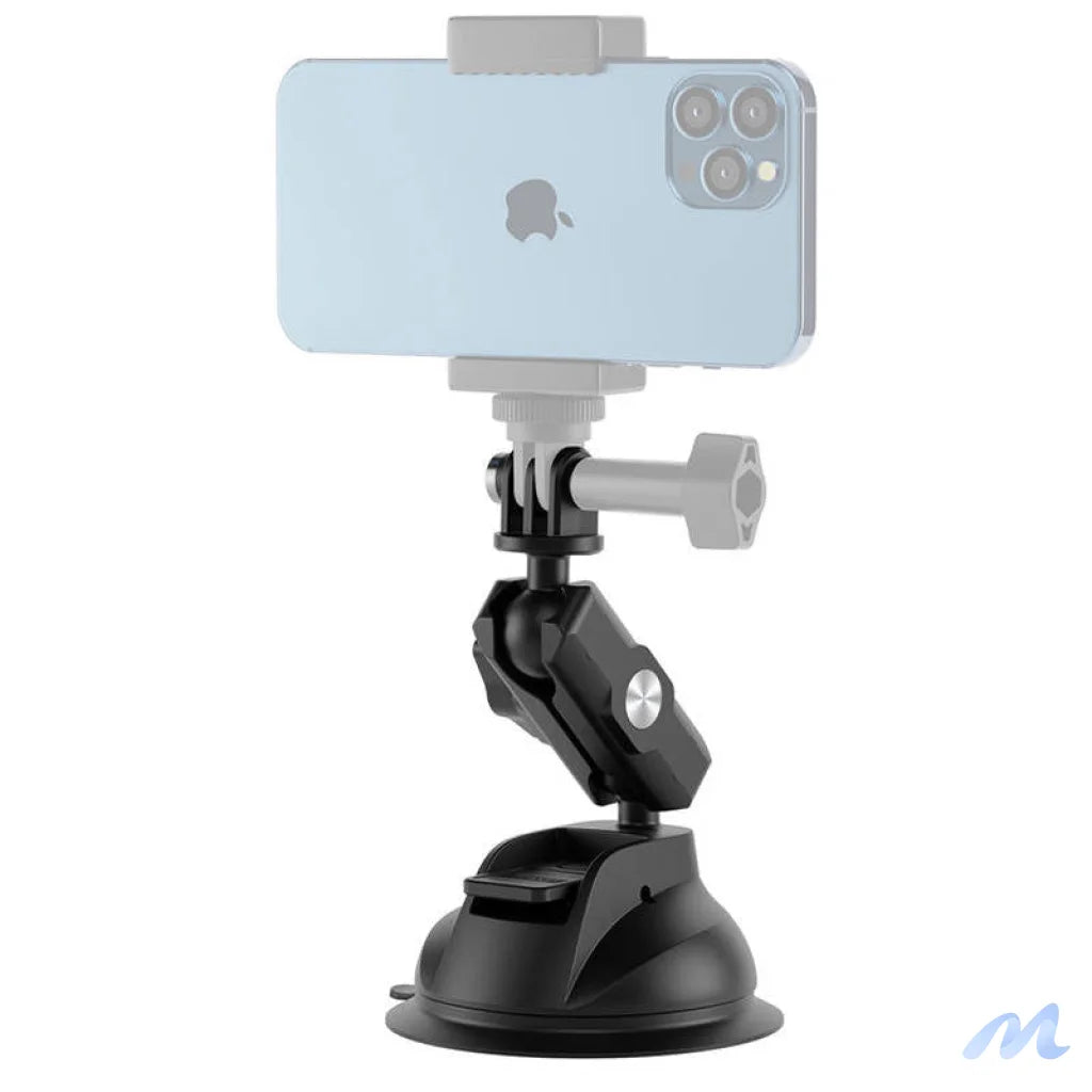 TELESIN Universal Suction Cup Holder with phone holder and action camera mounting TE-SUC-012