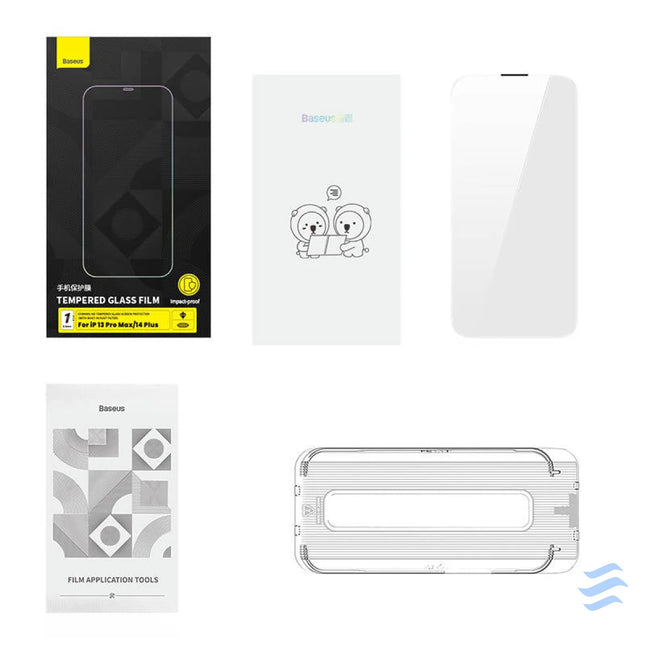 Tempered Glass Baseus 0.4mm Iphone 13 Pro Max/14 Plus + cleaning kit For smartphones
