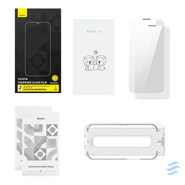 Tempered Glass Baseus Corning for iPhone 13 Pro Max/14 Plus with built in dust filter For smartphones