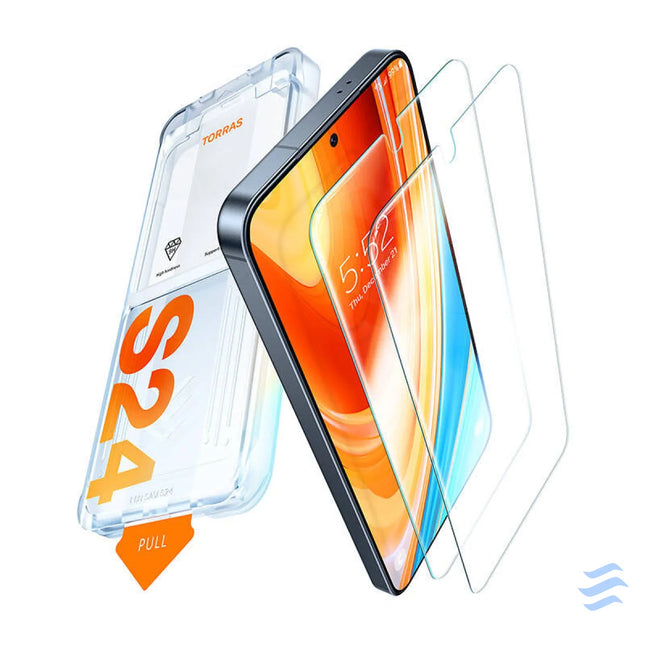Tempered glass for Samsung S24 + Torras Install Master For smartphones