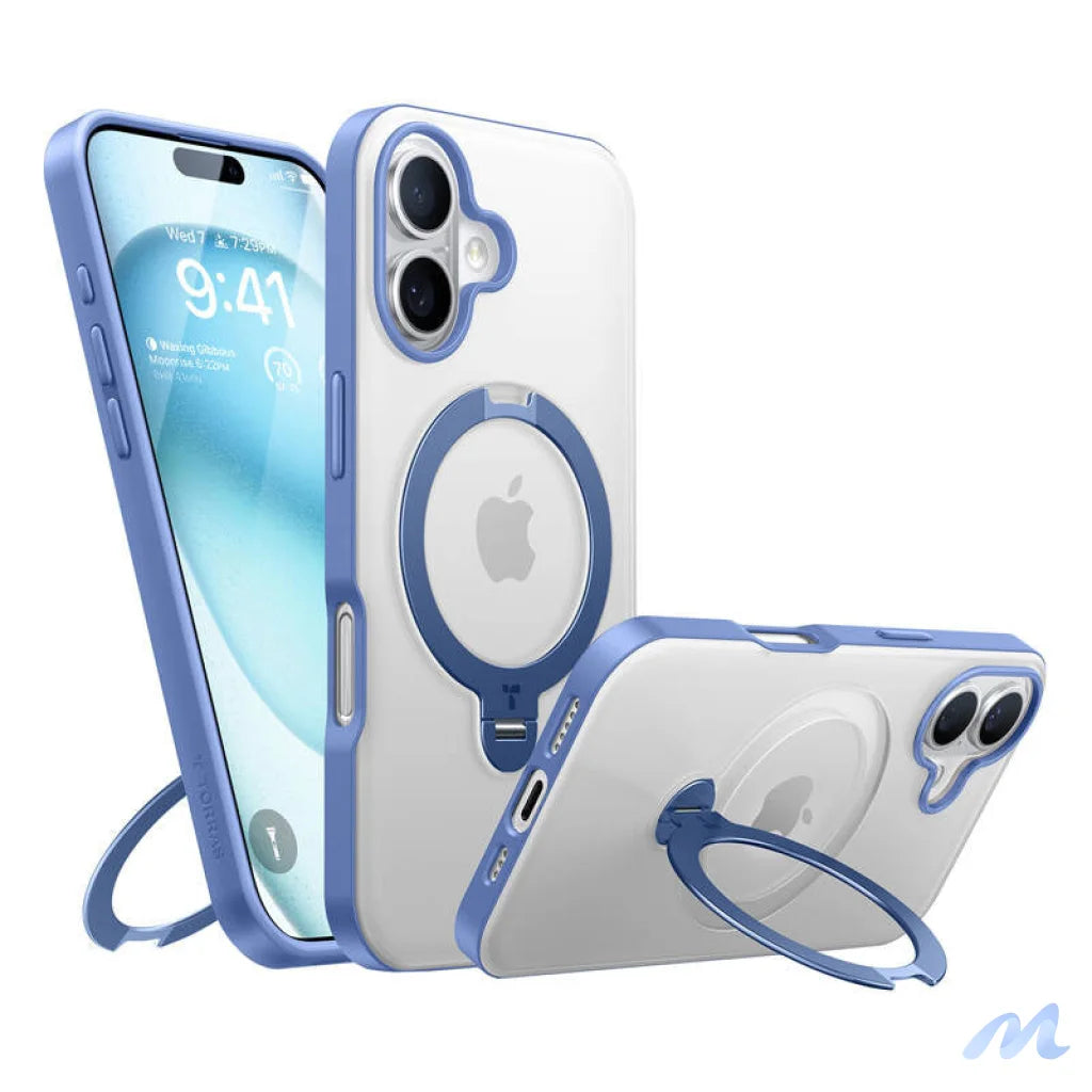 Torras Ostand Spin Case for iPhone 16 (Blue)