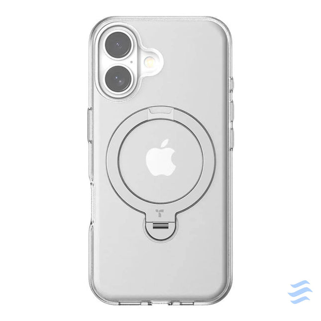 Torras Ostand Spin Case for iPhone 16 Plus (Transparent) Protective cases for smartphones