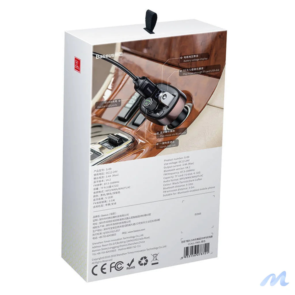 Transmitter FM Baseus T-typed S-09 Bluetooth (black)