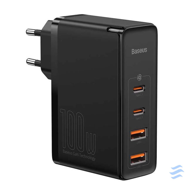 Travel Charger Baseus GaN2 Pro Quick 2x USB + 2x USB C 100W EU (Black) mains chargers