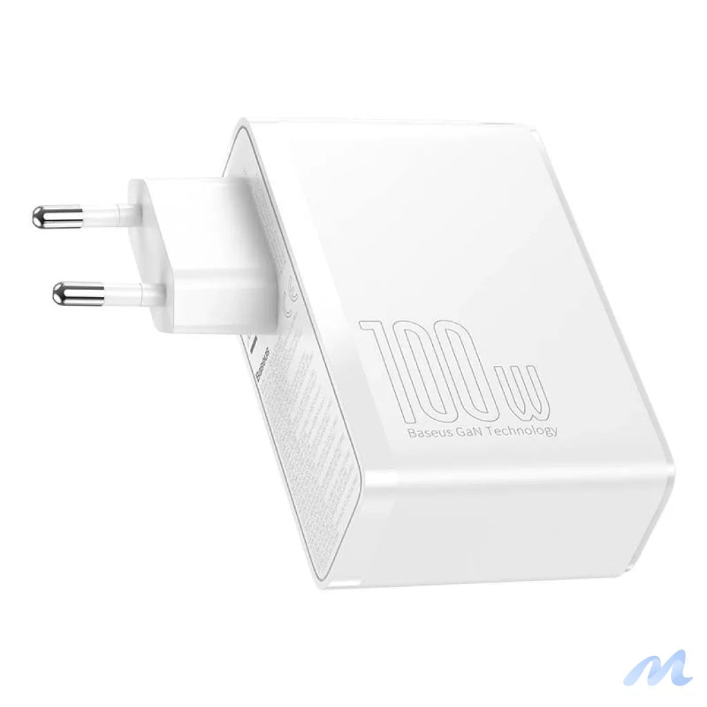Travel Charger Baseus GaN2 Pro Quick  2x USB + 2x USB-C, 100W, EU (white)