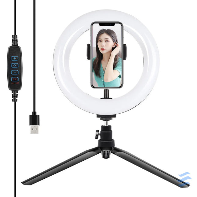 Tripod Mount Puluz with 20cm LED Ring Vlogging PKT3073B Ring lights