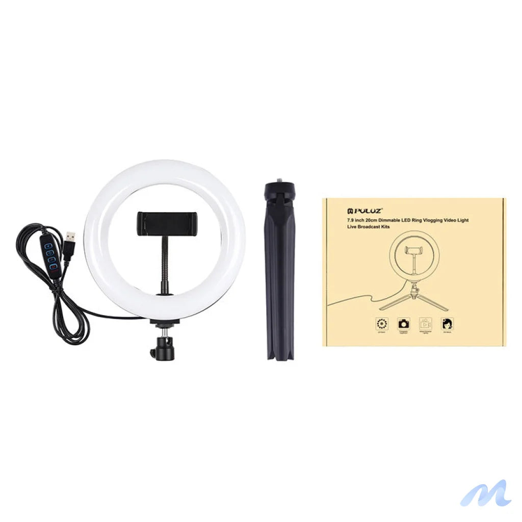 Tripod Mount Puluz with 20cm LED Ring Vlogging PKT3073B