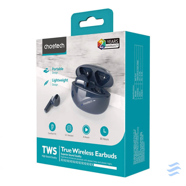 TWS Earphones Choetech BH T24 Stereo Sound DNS (dark blue) TWS