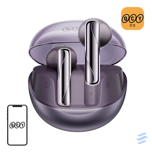 TWS QCY AilyBuds Clear T32 Headphones (purple) TWS
