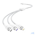 USB 2.0 A to 3-in-1 6A cable Vention CTRWG 1.5M (white)